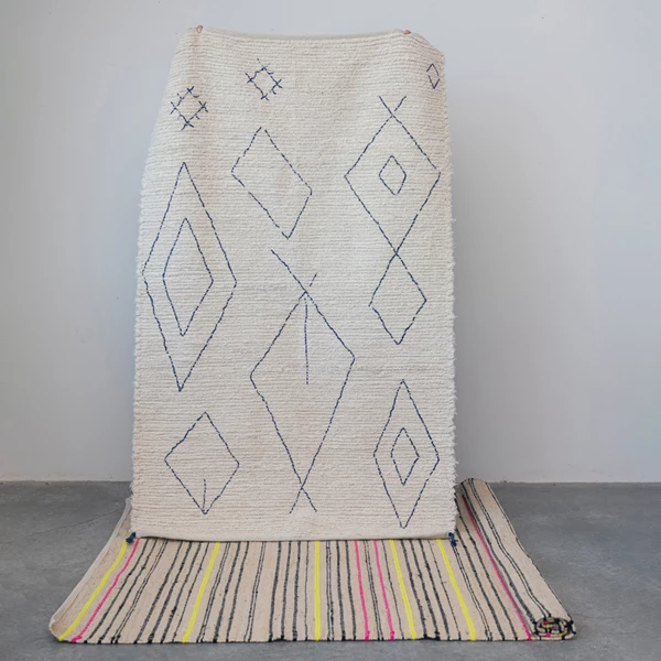 Creative Co Op 5' X 7' Woven Jute & Cotton Blend Rug W/ Stripes Multi Color