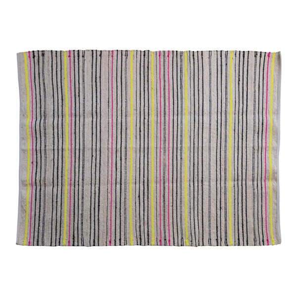 creative co op 5' x 7' Woven Jute & Cotton Blend Rug w/ Stripes Multi Color