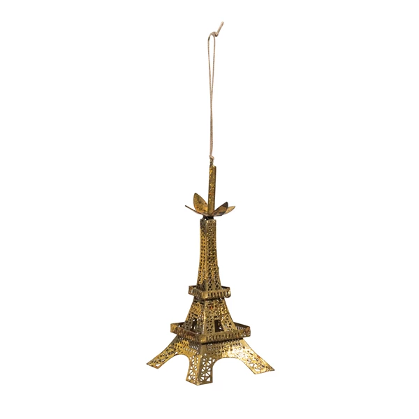 creative co op 7-3/4"H Metal Eiffel Tower Ornament Gold Foil Finish