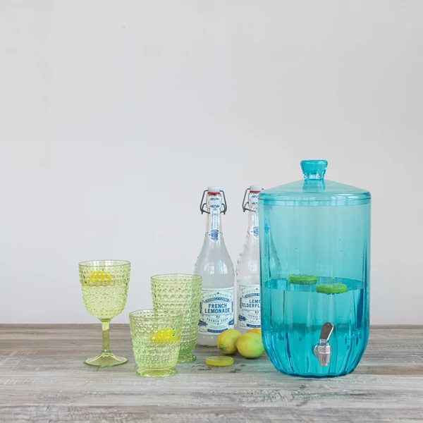 Creative Co Op 7 Quart Acrylic Beverage Dispenser With Spout Aqua
