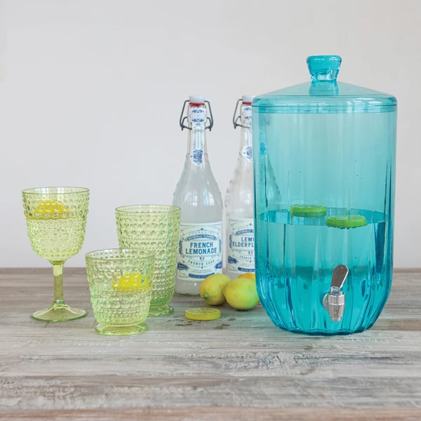 Creative Co Op 7 Quart Acrylic Beverage Dispenser With Spout Aqua