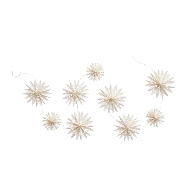 Creative Co Op 72"L Snowflake Garland In Kraft Box White