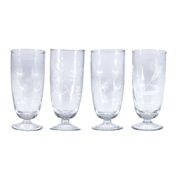 creative co op 8 oz. Hand-Blown Stemmed Drinking Glass 4 Styles