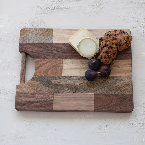 Creative Co Op Acacia Pine & Mango Wood End Grain Cheese/Cutting Board