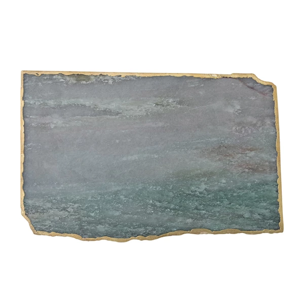 creative co op Agate Slab w/ Gold Electroplated Edge Blue (Each One Will Vary)