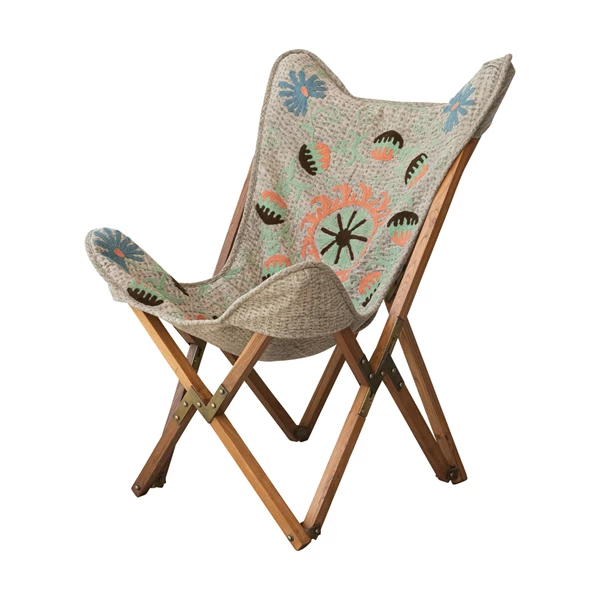 Creative Co Op Butterfly Chair With Double Sided Cover & Suzani Pattern KD