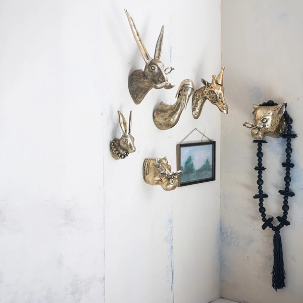 Creative Co Op Cast Aluminum Leopard Head With Eyeglasses Wall Décor