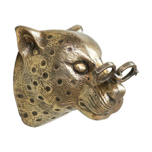 Creative Co Op Cast Aluminum Leopard Head With Eyeglasses Wall Décor