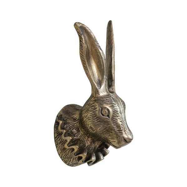 creative co op Cast Aluminum Rabbit Head with Ruff Collar Wall Décor