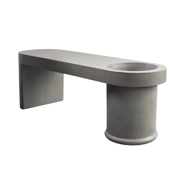 Creative Co Op Cast Stone Indoor/Outdoor Bench With Planter (Holds 12" Pot)
