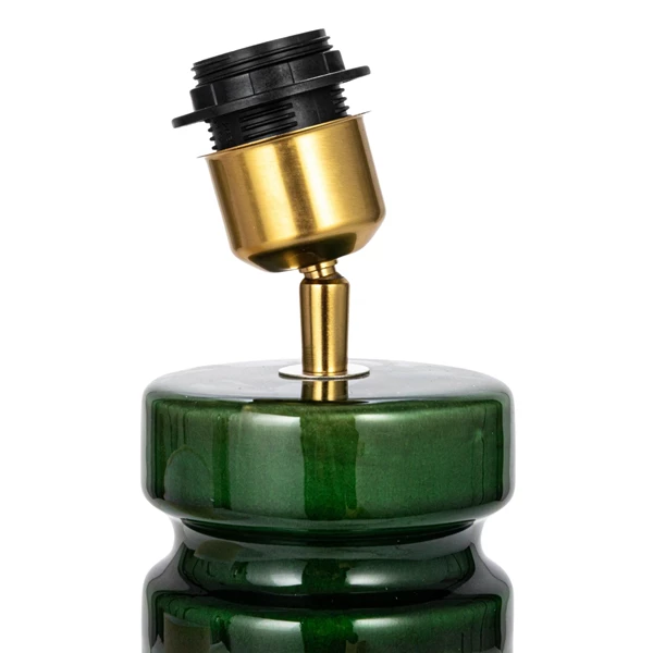 Creative Co Op Ceramic Table Lamp W/ Linen Shade & Inline Switch