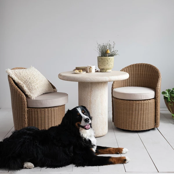 Creative Co Op Concrete Indoor/Outdoor Table Travertine Finish KD