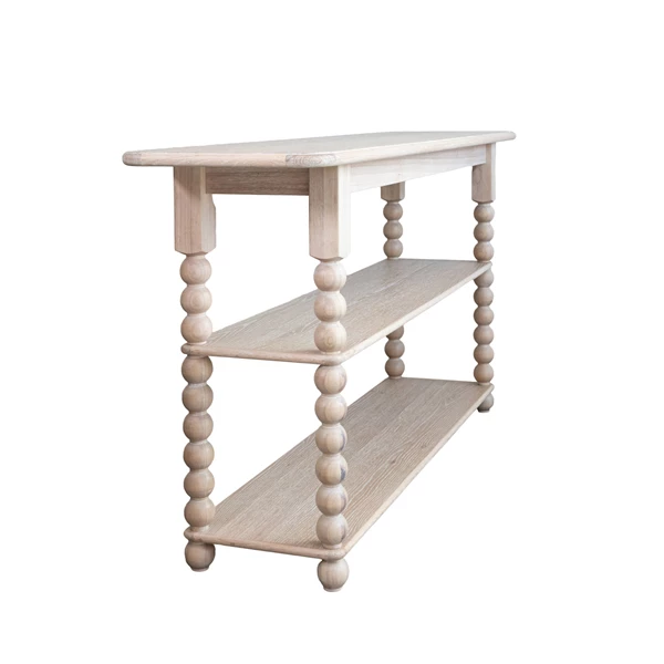 Creative Co Op Console Table With 2 Shelves & Turned Legs Natural KD