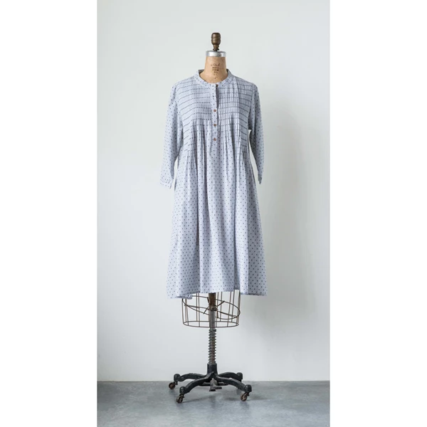 creative co op Cotton Dobby Cathy Dress Extra Small