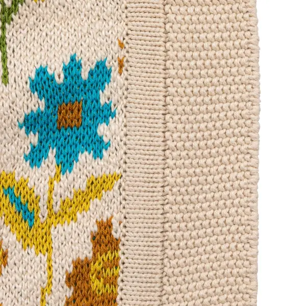 Creative Co Op Cotton Knit Baby Blanket With Florals