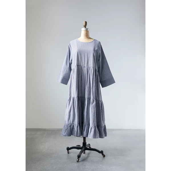 creative co op Cotton Woven Gingham Jen Dress Large