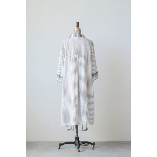 Creative Co Op Cotton Yarn Dyed Isabella Duster Large