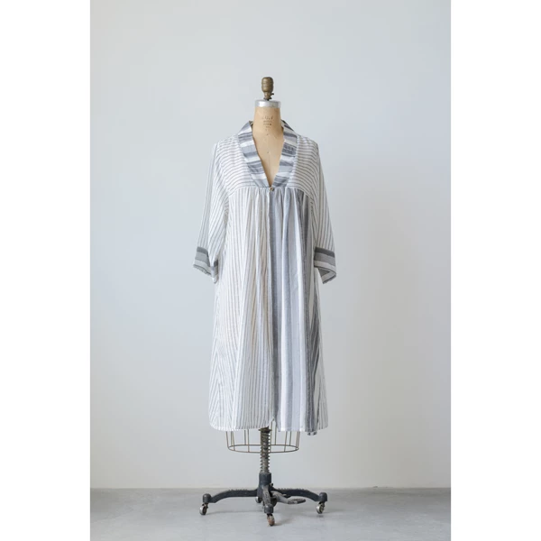 creative co op Cotton Yarn Dyed Isabella Duster Large