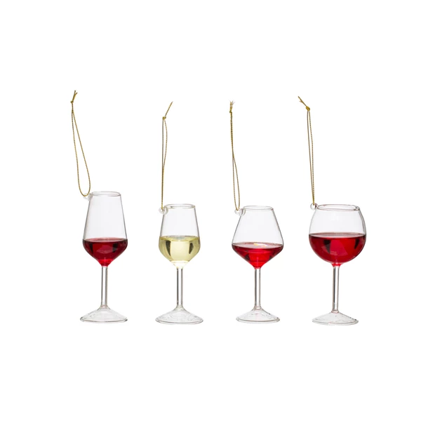 creative co op 4"H Wine Glass Ornament 4 Styles