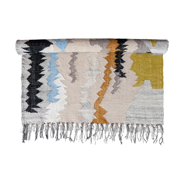Creative Co Op 4' X 6' Woven Wool & Cotton Kilim Rug