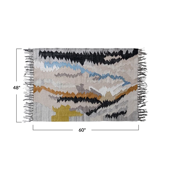 Creative Co Op 4' X 6' Woven Wool & Cotton Kilim Rug