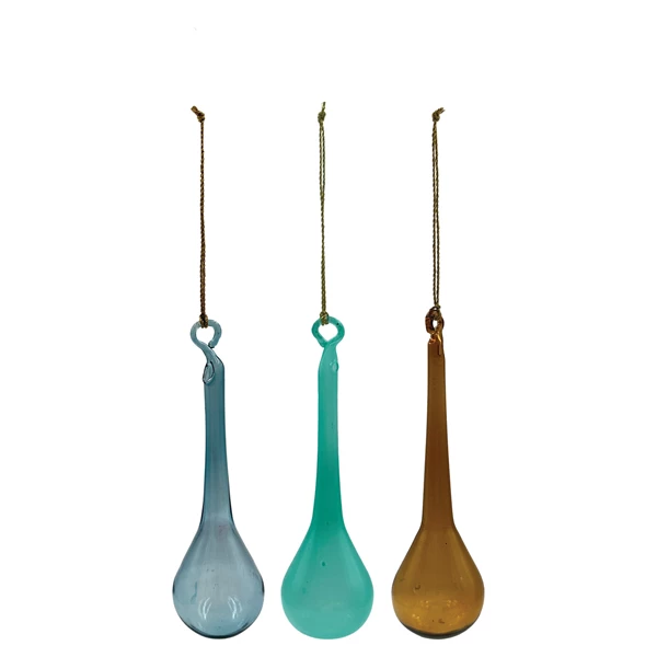 creative co op 5"H Glass Drop Ornament 3 Styles