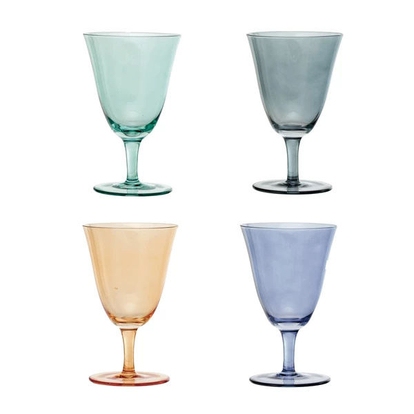 creative co op 8 oz. Stemmed Wine Glass 4 Colors