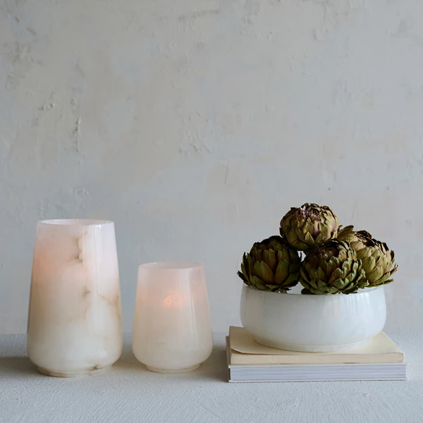 Creative Co Op Alabaster Bowl (Each One Will Vary)