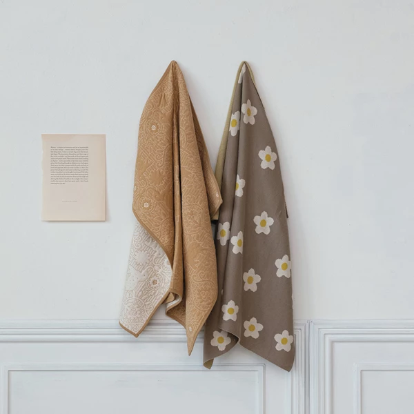 Creative Co Op Cotton Knit Baby Blanket W/ Flowers