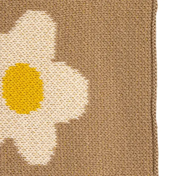 Creative Co Op Cotton Knit Baby Blanket W/ Flowers