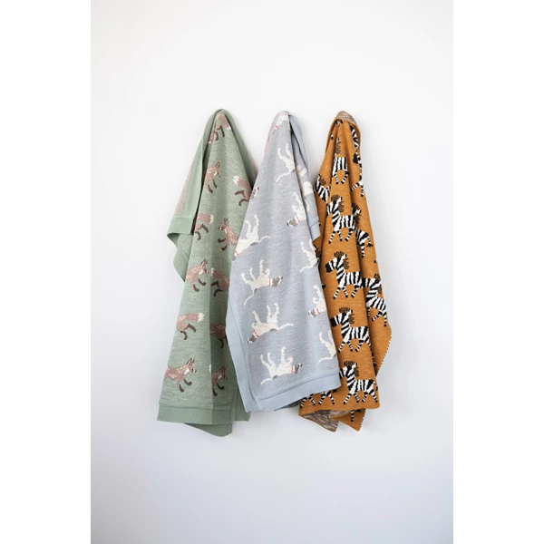 Creative Co Op Cotton Knit Baby Blanket With Dog