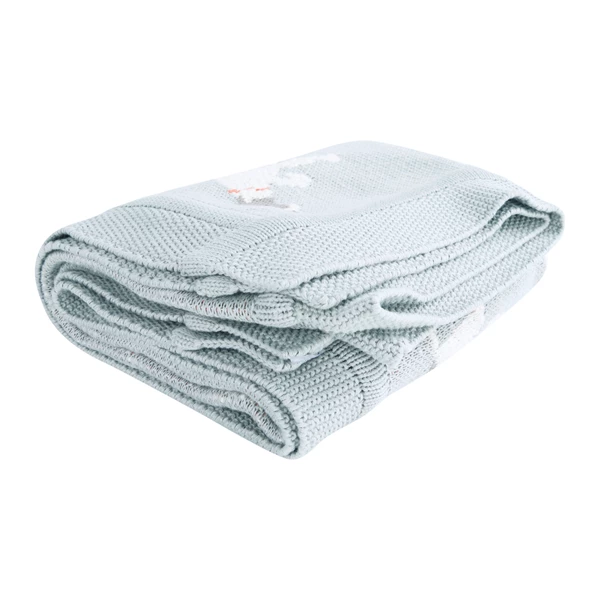 Creative Co Op Cotton Knit Baby Blanket With Dog