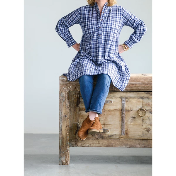 Creative Co Op Cotton Madras Plaid Tunic Medium