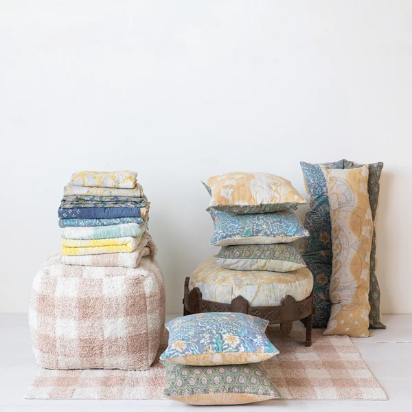 Creative Co Op Cotton Tufted Pouf