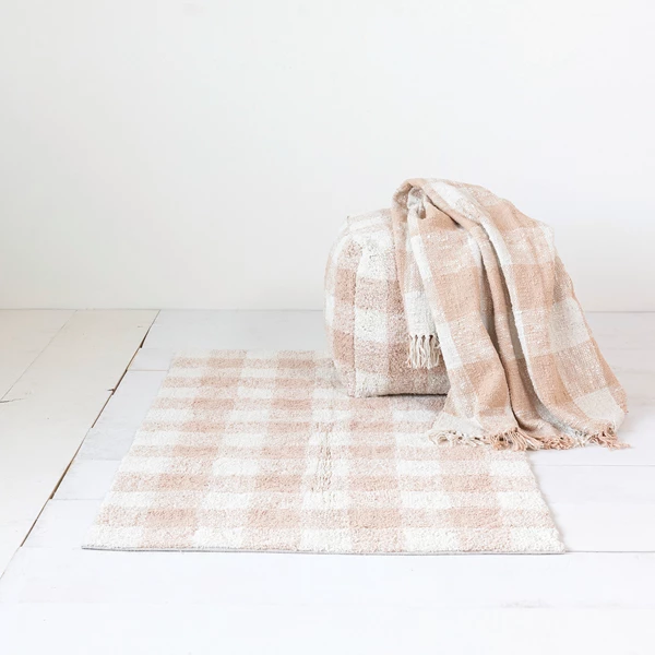 Creative Co Op Cotton Tufted Pouf