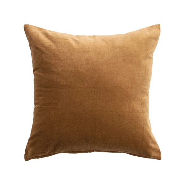 Creative Co Op Cotton Velvet Pillow Brown