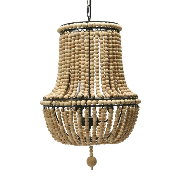 Creative Co Op Draped Wood Bead Chandelier