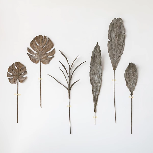 Creative Co Op Faux Leaf Plaster Finish Dark Olive