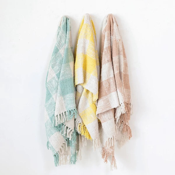 Creative Co Op Hand-Woven Cotton Throw W/ Fringe