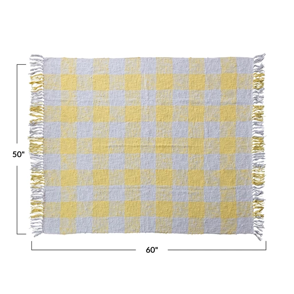 Creative Co Op Hand-Woven Cotton Throw W/ Fringe