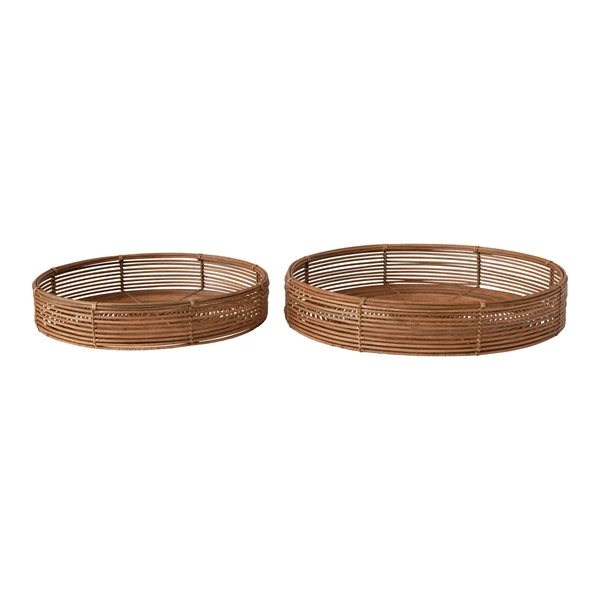 creative co op Hand-Woven Rattan Trays Set of 2