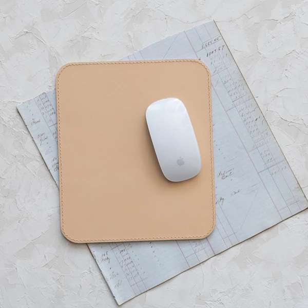 Creative Co Op Leather Mouse Pad Tan Color