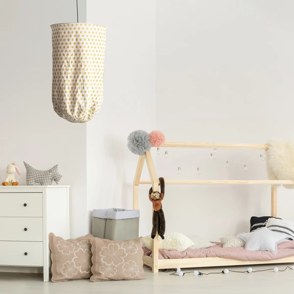 Creative Co Op Metal And Fabric Pendant Lamp