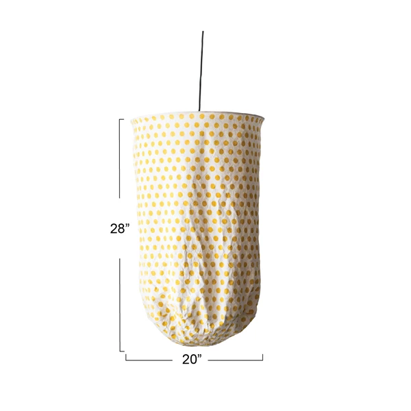 Creative Co Op Metal And Fabric Pendant Lamp