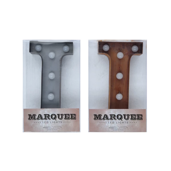 creative co op Metal Letter "I" LED Lamp 2 Colors