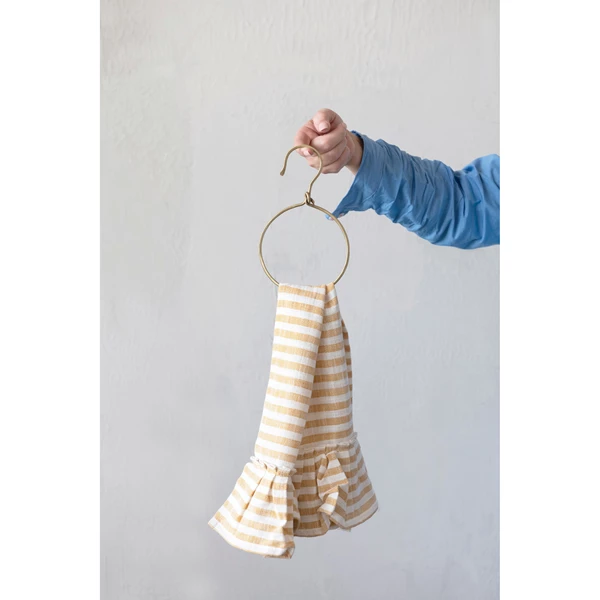 Creative Co Op Metal Ring With Hook Brass Finish