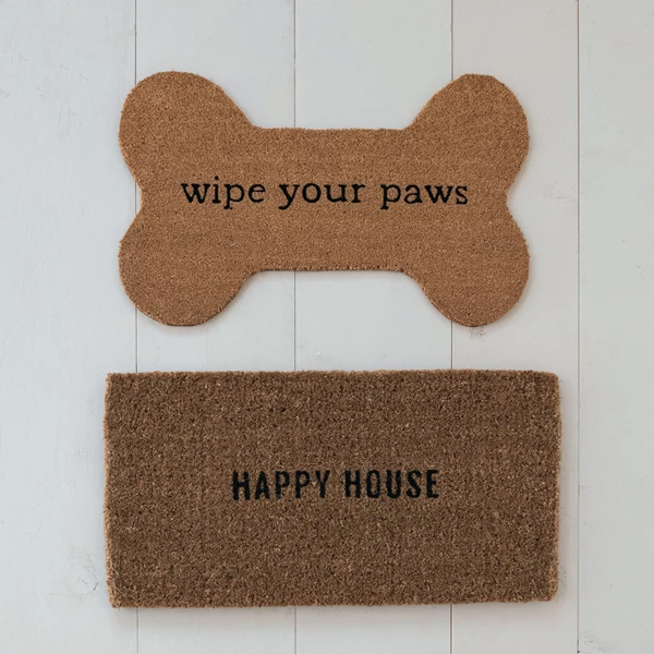 Creative Co Op Natural Coir Doormat "HAPPY HOUSE"