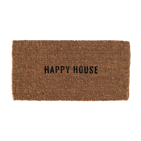 creative co op Natural Coir Doormat "HAPPY HOUSE"