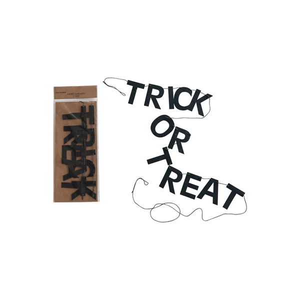 creative co op Paper Banner "TRICK OR TREAT" Black