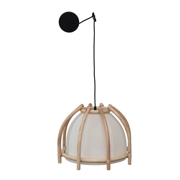 creative co op Rattan and Cotton Pendant Lamp